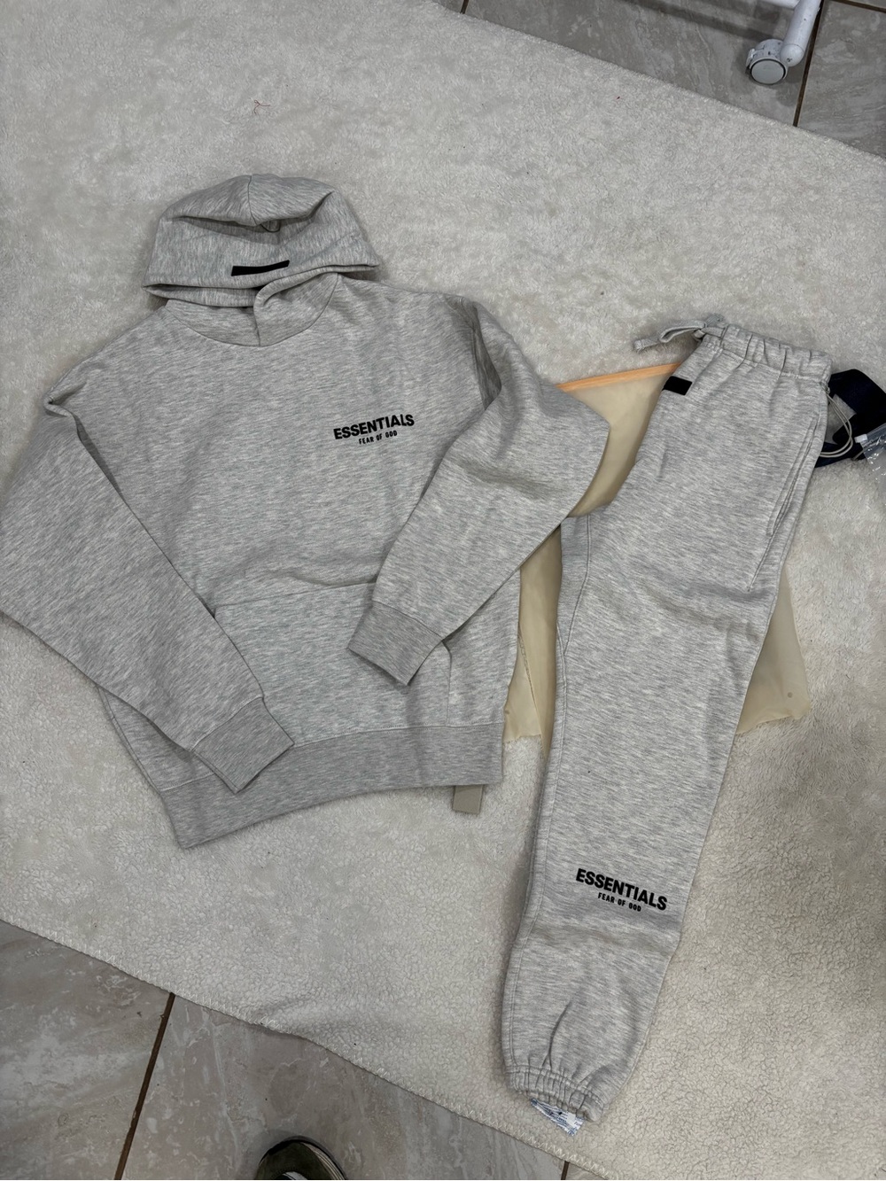 ESSENTIALS Kids Light Gray Hoodie & Joggers Set